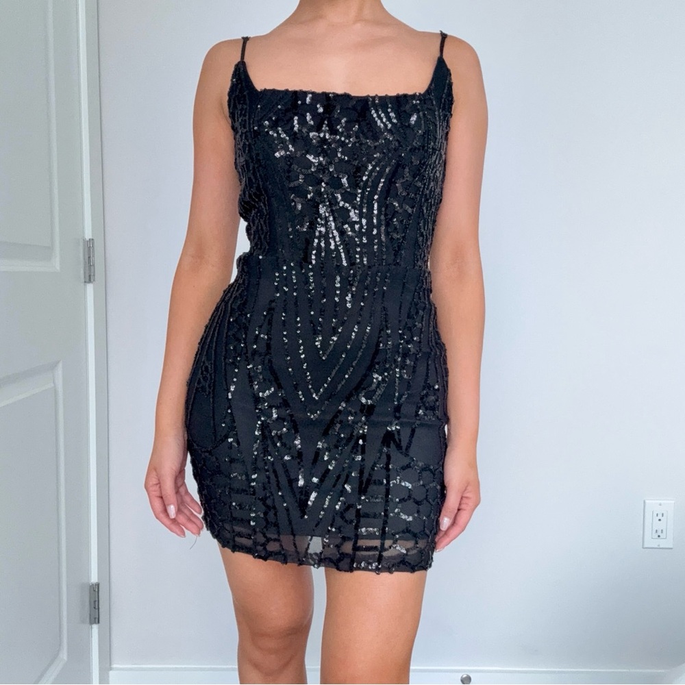 Black Sequin mini Dress